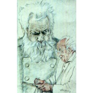 Der Maler und sein Modell, 50 x 34 cm