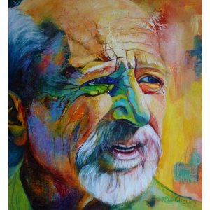 Porträt P, 40 x 40 cm