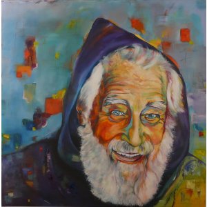 Bruder Rimbert ( 1923  - 2010, Mönch im Kloster Nütschau ), 100 x 100 cm